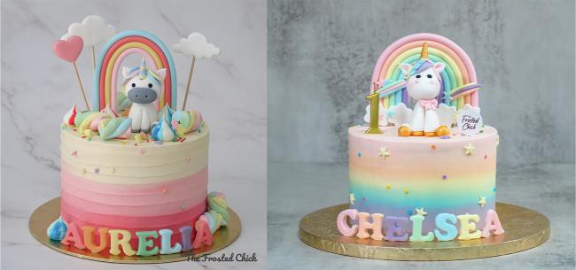 rainbow unicorn cakes